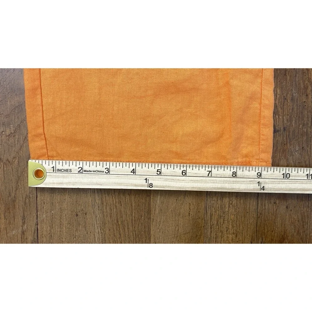 Women's Linen Blend Cargo BEACH Pants Size Medium Tangerine Lightweight Colorful